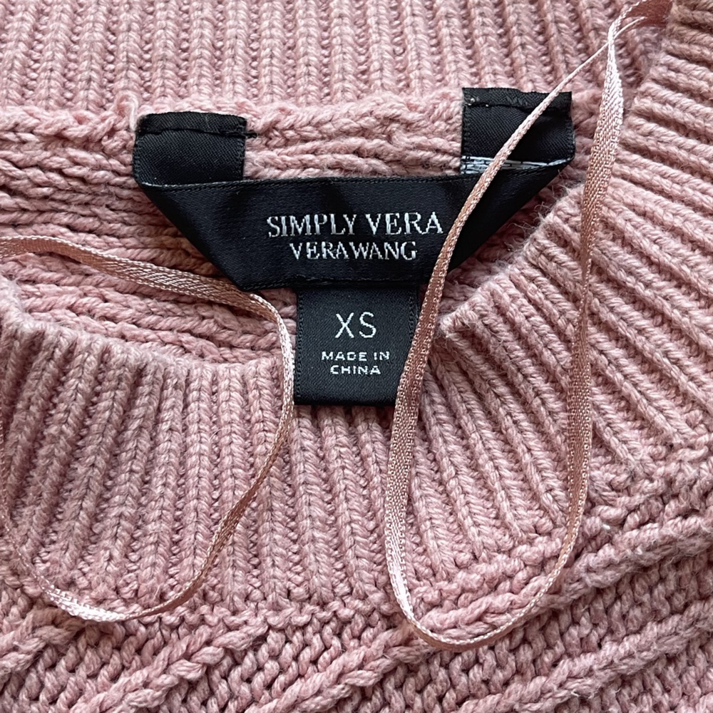 Simply Vera Vera Wang Light Pink Ribbed Sweater - Picture 2 of 3